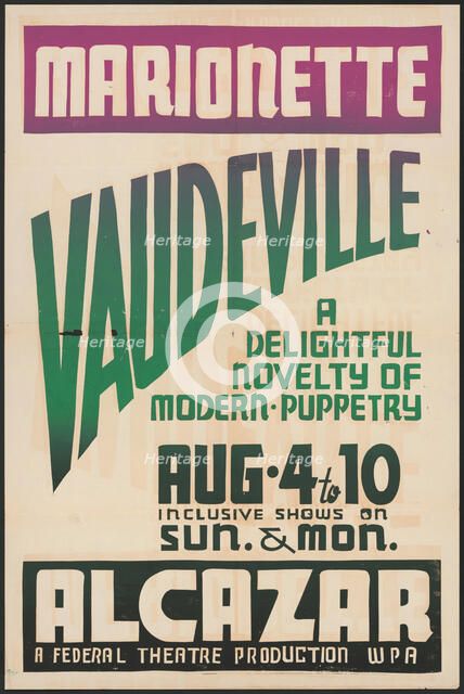 Marionette Vaudeville, San Francisco, 1937. Creator: Unknown.