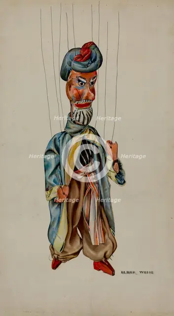 Marionette - "Ahab", c. 1938. Creator: Hilda Olson.