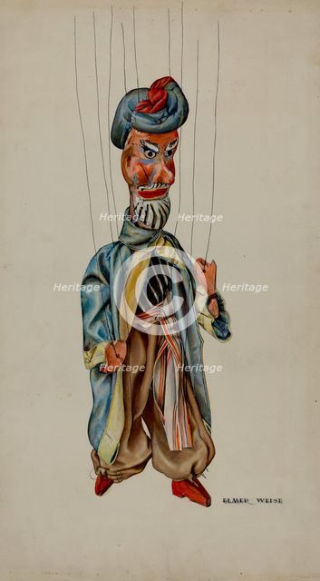 Marionette - "Ahab", c. 1938. Creator: Hilda Olson.