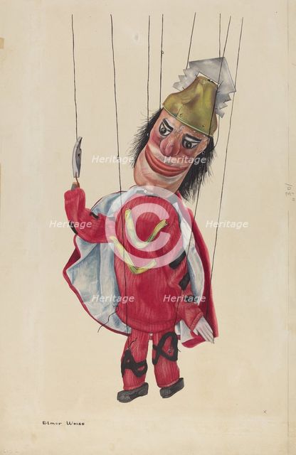Marionette: "King Saul", c. 1937. Creator: Elmer Weise.