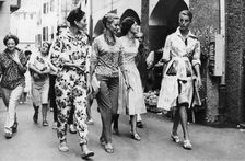 Maria Callas on holiday with the Onassis family, Portofino, Italy, c1970s(?). Creator: Unknown