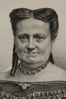 María Cristina de Borbón of the Two Sicilies (1806-1878), Queen of Spain, 1869. Detail. Creator: Jose Cuevas