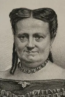 María Cristina de Borbón of the Two Sicilies (1806-1878), Queen of Spain, 1869. Detail. Creator: Jose Cuevas