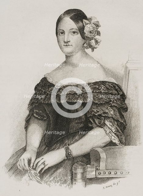 María Cristina de Borbón Dos Sicilias, (1806-1878), Queen consort of Spain by her marriage..., 1842. Creator: Jose Gomez.
