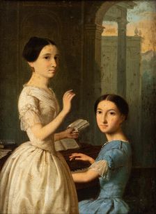 Maria and Ekaterina Novosiltseva. Creator: Belloli, Andrei (1820-1881)