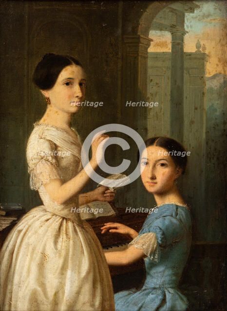 Maria and Ekaterina Novosiltseva. Creator: Belloli, Andrei (1820-1881).