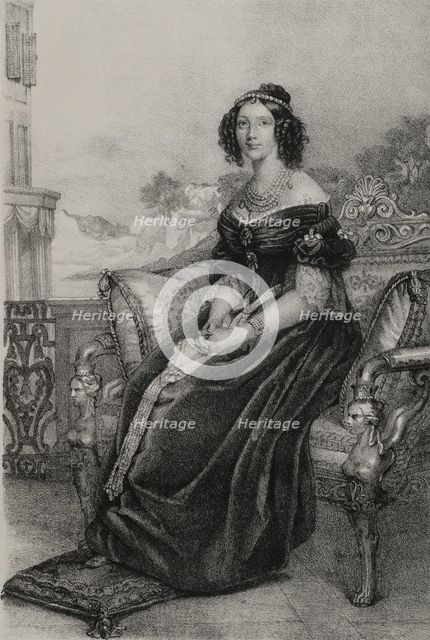 Maria Anna of Bavaria (1805-1877), Queen consort of Saxony (1836-1854), 1852.  Creator: J.J. Martinez.