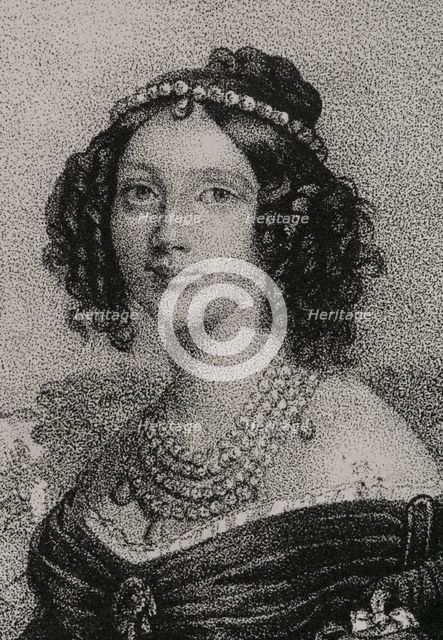 Maria Anna of Bavaria (1805-1877), Queen consort of Saxony, 1852. Creator: J.J. Martinez.