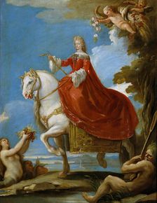 Maria Anna of Neuburg, Queen of Spain, on Horseback, between 1693 and 1694. Creator: Luca Giordano