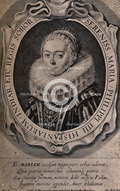 Maria Anna, Queen of Bohemia and Hungary, 17th century (1894). Artist: Simon de Passe.