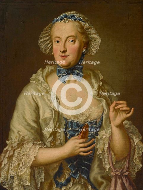 Maria Anna Sophia of Saxony, Electress of Bavaria (1728-1797) with a reel.