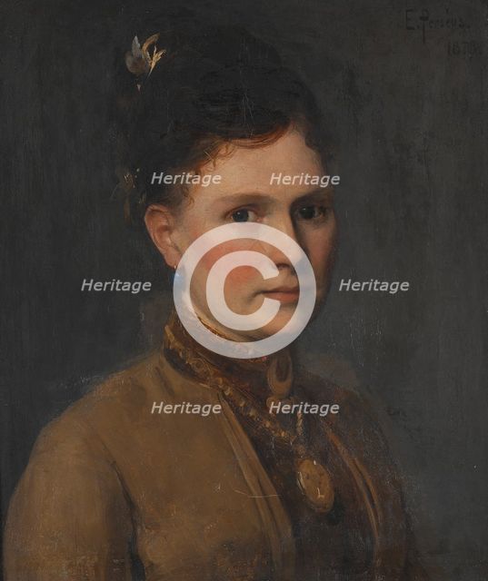 Maria Agnes Claesson (1843- after 1903), married to the artist Edvard Perséus, 1878. Creator: Edvard Perseus.