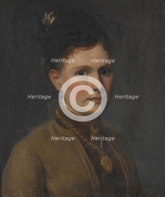 Maria Agnes Claesson (1843- after 1903), married to the artist Edvard Perséus, 1878. Creator: Edvard Perseus.