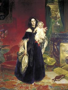 Maria Arkadyevna (Stolypina) Beck (1819-1889) with her Daughter, 1840. Creator: Briullov, Karl Pavlovich (1799-1852)