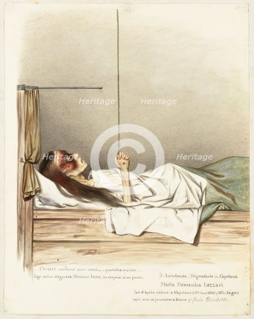 Maria Domenica Lazzari (Lazzeri), a girl with stigmata on her hands, c1840. Creator: Louis Gaston Adrien de Segur.