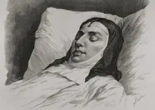 María de las Mercedes of Orleans in her mortuary bed, 1878. Creator: Arturo Carretero y Sánchez