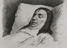 María de las Mercedes of Orleans in her mortuary bed, 1878. Creator: Arturo Carretero y Sánchez