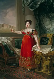 Maria Isabel of Portugal (1797-1818), in front of the Prado Museum, 1829