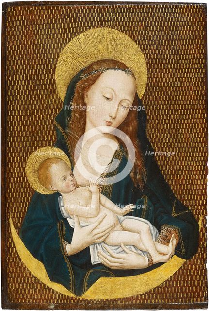 Maria lactans on a Crescent Moon, ca 1485. Artist: Master of the Magdalen Legend, (Workshop)  