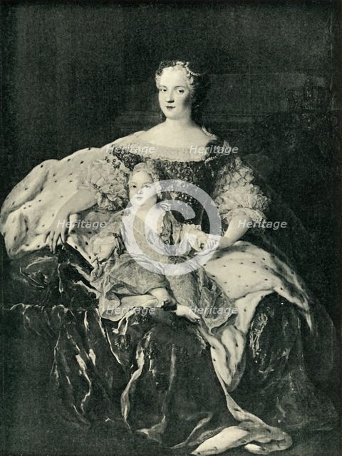 Maria Leszczynska and the Dauphin, c1730, (1903).  Creator: Unknown.
