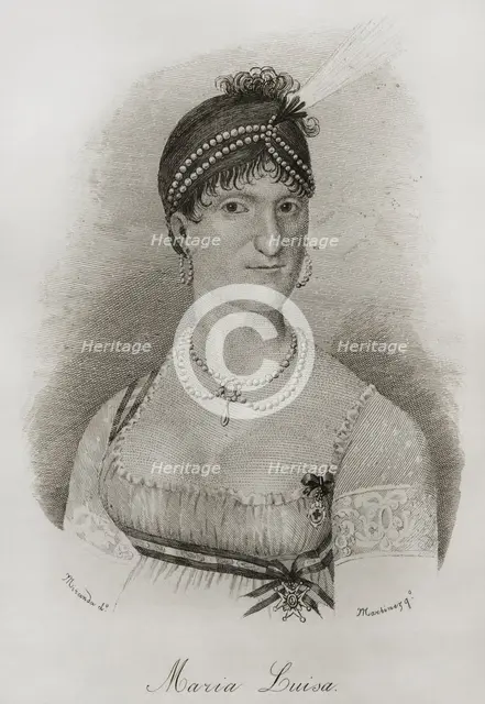 Maria Luisa of Parma (1751-1819), 1851. Creators: Miranda, Martínez.