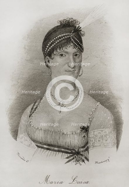 Maria Luisa of Parma (1751-1819), 1851. Creators: Miranda, Martínez.