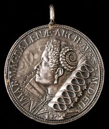 Maria Maddalena of Austria, 1589-1631, Wife of Grand Duke Cosimo II de Medici 1608 [reverse], 1618. Creator: Gasparo Mola