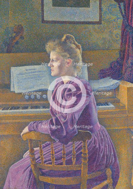 Maria Sèthe at the Harmonium, 1891. Creator: Théo van Rysselberghe.