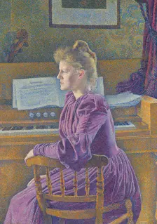 Maria Sèthe at the Harmonium, 1891. Creator: Théo van Rysselberghe