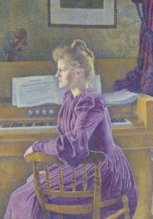 Maria Sèthe at the Harmonium, 1891. Creator: Théo van Rysselberghe
