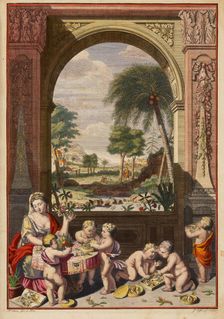 Maria Sibylla Merian. From: Dissertatio de generatione et metamorphosibus insectorum..., 1719. Creator: Ottens, Frederick (1694-1727)