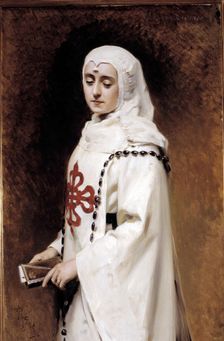 Maria Sverreri (1869-1928), Spanish theater actress, characterized as Dona Inés oil by Raimund…