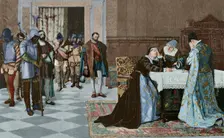 Maria Pacheco after Villalar, 1521, (1881). Creator: Tomás Carlos Capuz