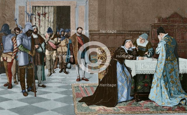 Maria Pacheco after Villalar, 1521, (1881). Creator: Tomás Carlos Capuz.
