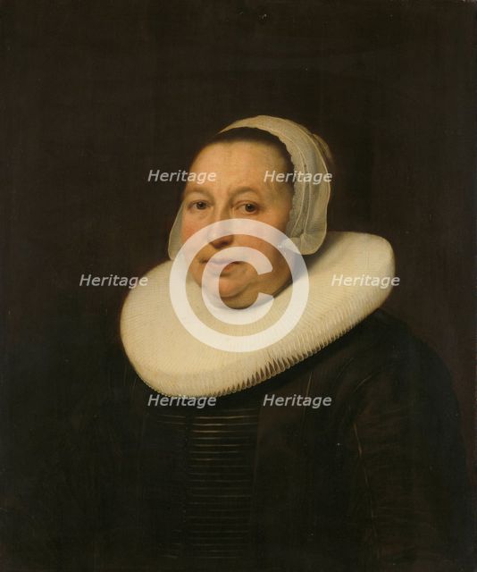 Maria Pietersdr de Leest (d. 1652), Wife of Samuel van Lansbergen, 1646. Creator: Bartholomeus van der Helst.