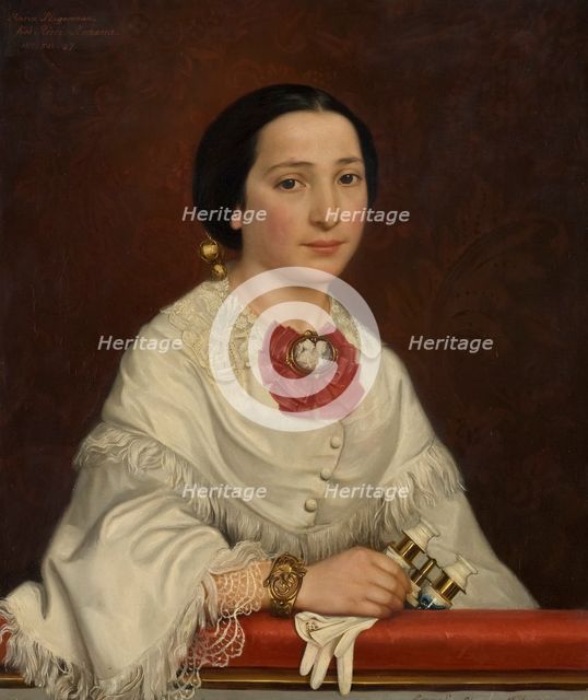 Maria Ricci, married to the artist Carl Gustaf Plagemann, 1850s. Creator: Emma Ekwall.