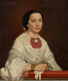 Maria Ricci, married to the artist Carl Gustaf Plagemann, 1850s. Creator: Emma Ekwall