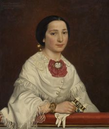Maria Ricci, married to the artist Carl Gustaf Plagemann, 1850s. Creator: Emma Ekwall