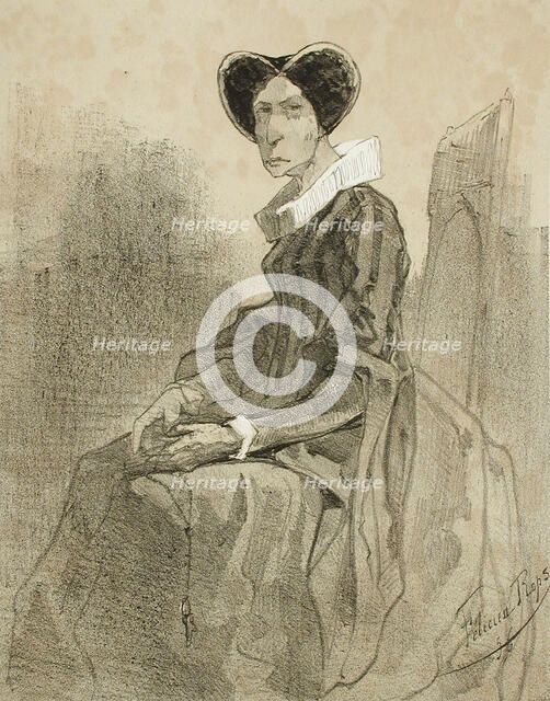 Maria Ristori, 1856. Creator: Félicien Rops.