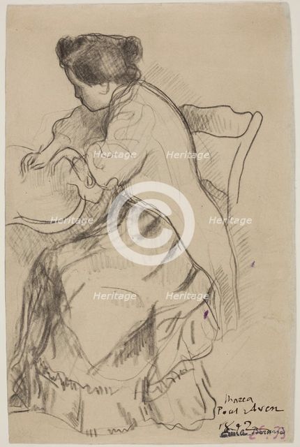 Maria Writing, 1892. Creator: Emile Bernard.