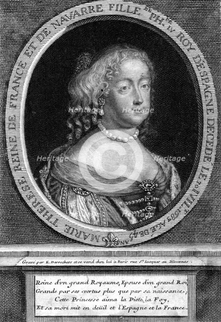 Maria Theresa of Spain, wife of Louis XIV of France, (late 17th century).Artist: Etienne Desrochers