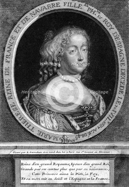 Maria Theresa of Spain, wife of Louis XIV of France, (late 17th century).Artist: Etienne Desrochers