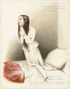 Maria von Moehrl, a girl with stigmata on her hands, 1840s. Creator: Louis Gaston Adrien de Segur