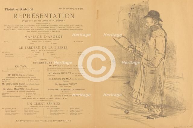 Mariage d'argent; Le Fardeau de la liberté; Un Client sérieux [recto], 1897. Creator: Henri de Toulouse-Lautrec.