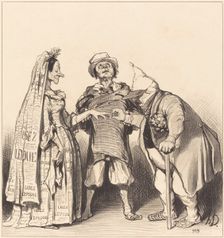 Mariage de l'Époque et du Constitutionnel, 1846. Creator: Honore Daumier