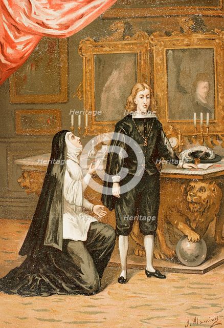 Mariana of Austria and Charles II, 1890.  Creator: Juan Alaminos.