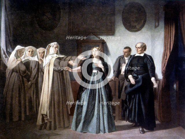 Mariana Pineda awaiting execution before going to the gallows on May 26, 1831 in Granada.