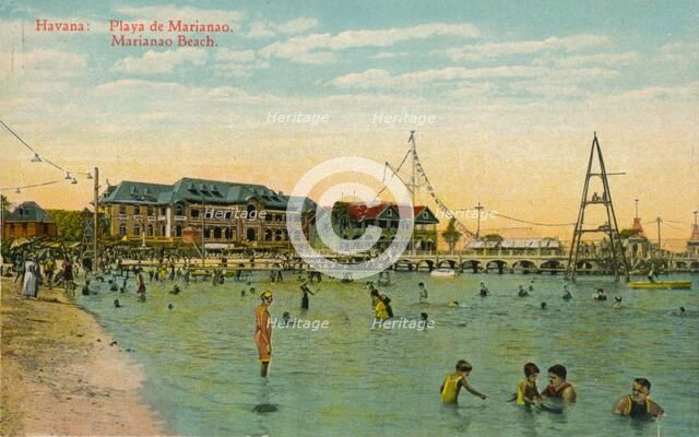 Marianao Bathing Beach, Havana, Cuba, c1910. Artist: Unknown