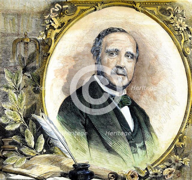 Mariano Roca de Togores, Marquis of Molins (1812-1899), coloured engraving in the 'Ilustración Es…