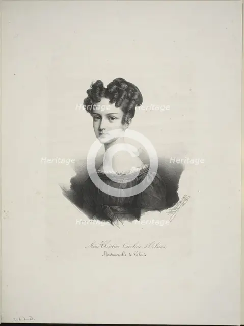 Marie Christine Caroline d'Orléans, Mademoiselle de Valois, 1825. Creator: Henri Grevedon.